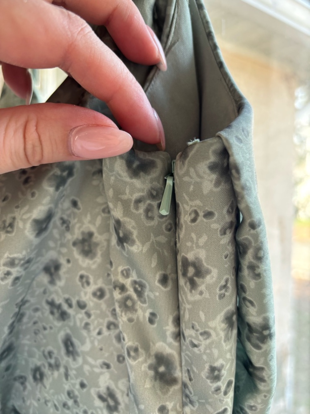 Sage Green Floral Cowl Neck Slip Dress - Picture 7 of 14
